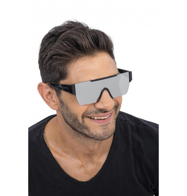 Glasögon med spegeleffekt i silver - 15 cm x 15 cm x 5,2 cm