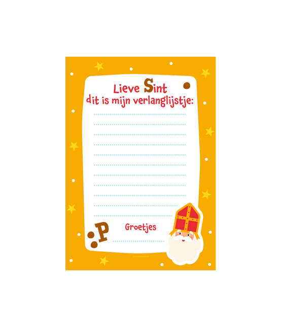 Sinterklaas Verlanglijstjes 16cm 6st van Paper Dreams koop je bij Partywinkel