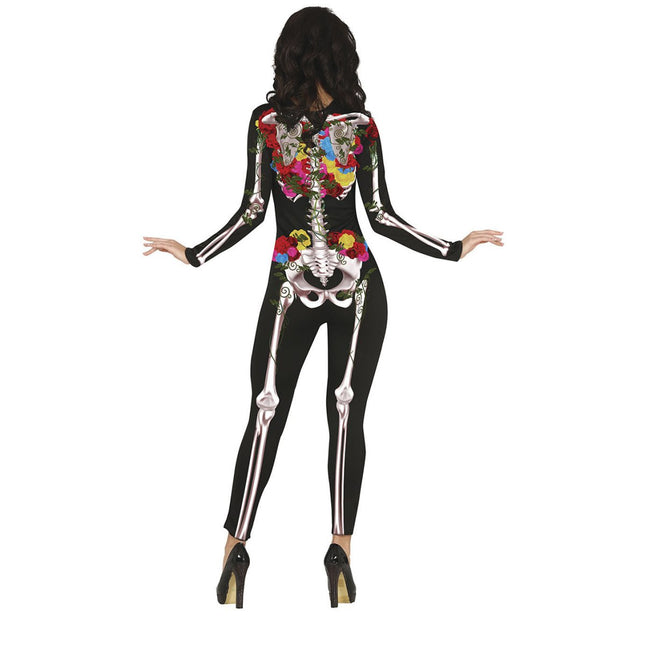 Skelet Halloween Kostuum Dames Bloemen van Fiestas Guirca koop je bij Partywinkel