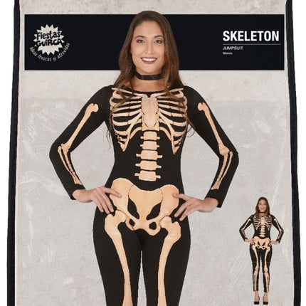 Skelet Halloween Kostuum Dames Jumpsuit van Fiestas Guirca koop je bij Partywinkel