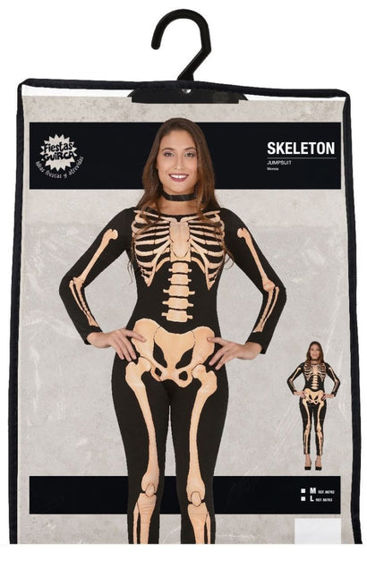 Skelet Halloween Kostuum Dames Jumpsuit van Fiestas Guirca koop je bij Partywinkel