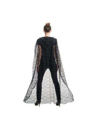 Schedel Cape med huva, svart, 145 cm
