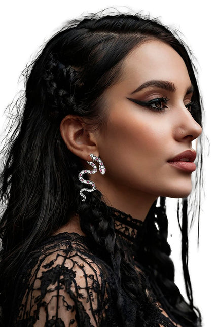 Slang Oorbellen Zilver 6cm van Fiestas Guirca koop je bij Partywinkel