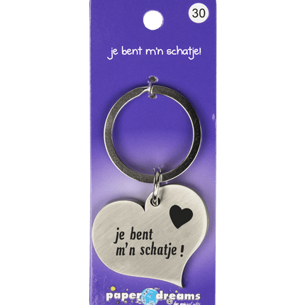 Sleutelhanger M'N Schatje 10cm van Paper Dreams koop je bij Partywinkel