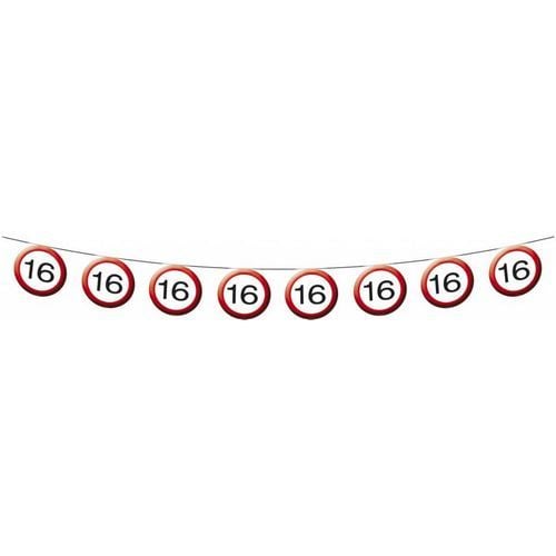 Slingers 16 Jaar Verkeersbord 12m van Folat koop je bij Partywinkel