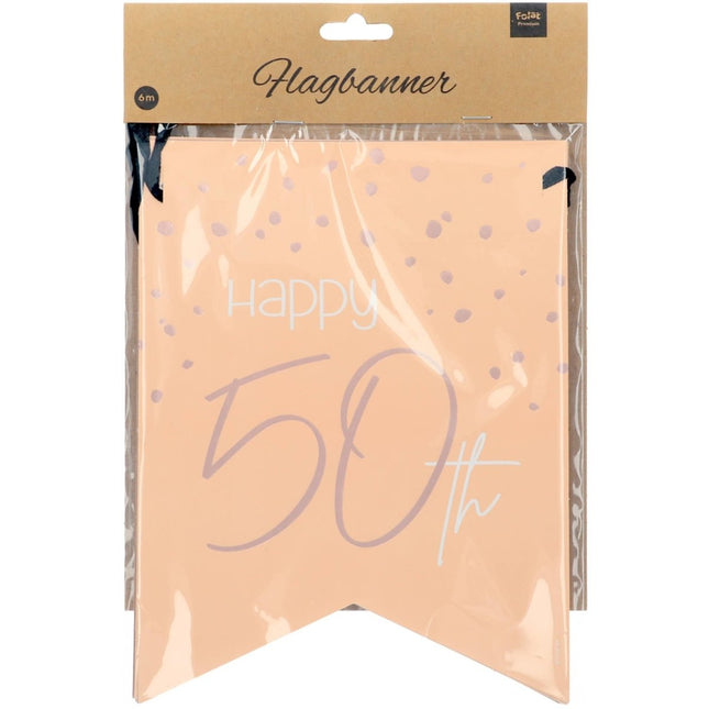 Slingers 50 Jaar Rose Goud 6m van Folat koop je bij Partywinkel