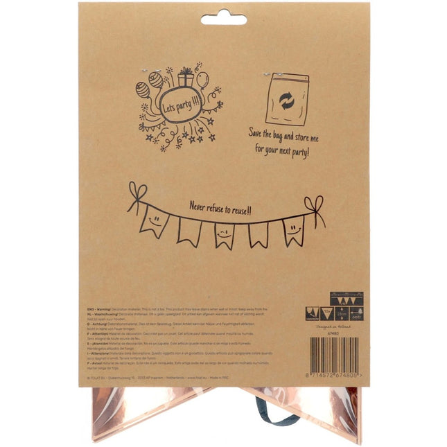 Slingers 80 Jaar Rose Goud 6m van Folat koop je bij Partywinkel