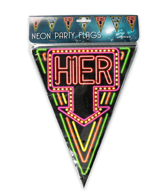 Slingers Hier is het Feestje Neon 10m van Paper Dreams koop je bij Partywinkel