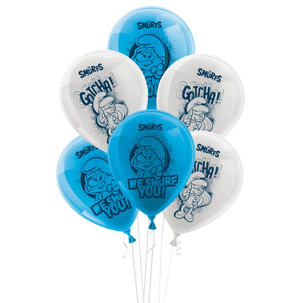 Smurfarballonger 25 cm, 10 st