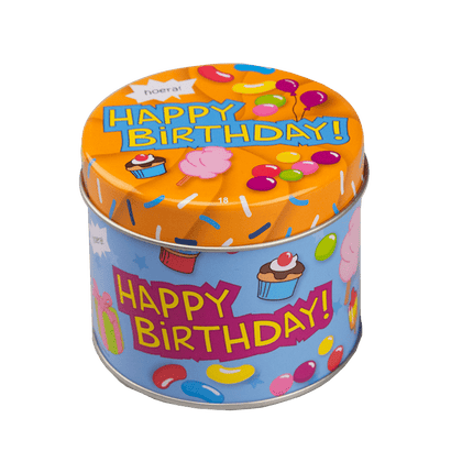 Snoepblik Happy Birthday 9cm van Paper Dreams koop je bij Partywinkel