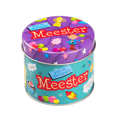 Snoepblik Meester 9cm van Paper Dreams koop je bij Partywinkel