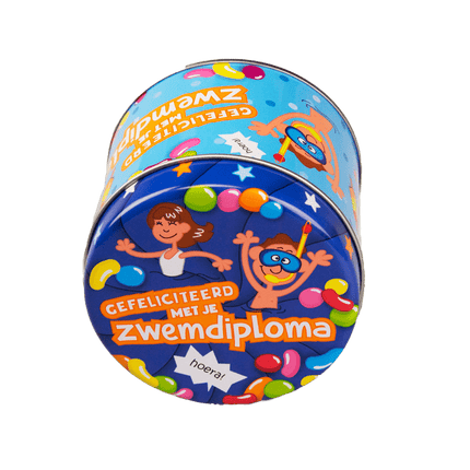 Snoepblik Zwemdiploma 9cm van Paper Dreams koop je bij Partywinkel