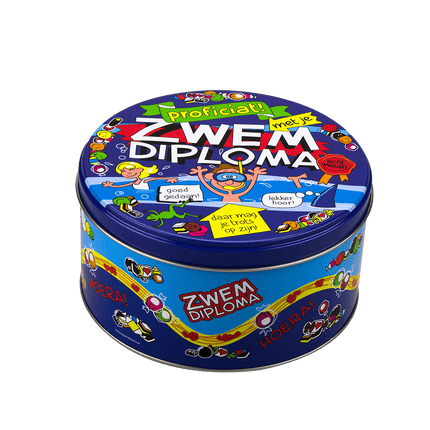 Snoeptrommel Zwemdiploma 14cm van Paper Dreams koop je bij Partywinkel