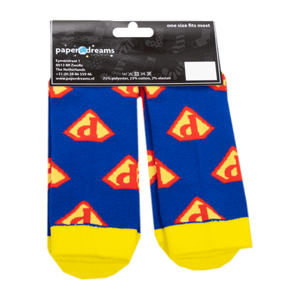 Sokken Papa Held Op Sokken van Paper Dreams koop je bij Partywinkel