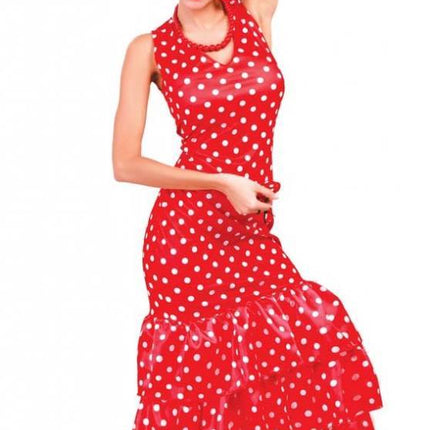 Spaanse Jurk Flamenco Rood van Fiestas Guirca koop je bij Partywinkel