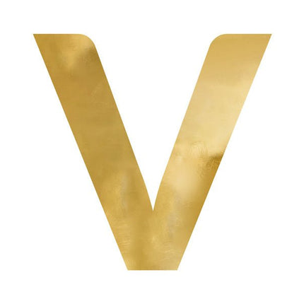 Spiegelletter V Goud 61cm van Partydeco koop je bij Partywinkel