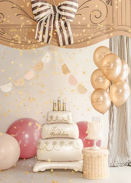 Staande folieballon Taart, 70x100 cm, mix van Partydeco koop je bij Partywinkel