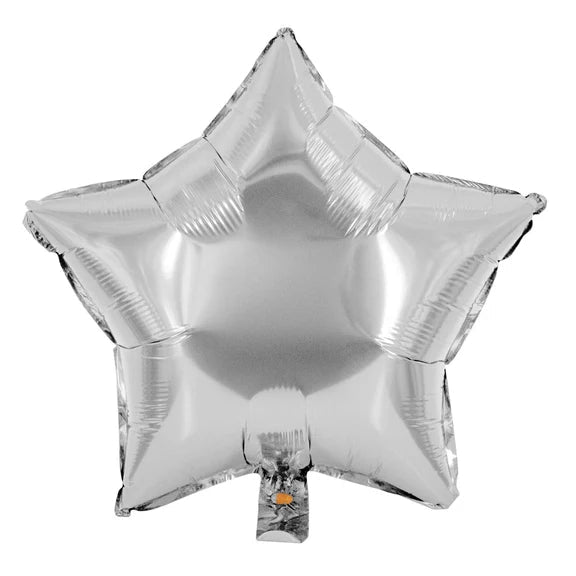Ster Helium Ballon Zilver Effen Leeg 45cm van VDV Benefit koop je bij Partywinkel