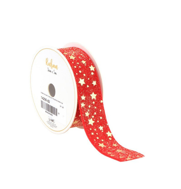 Ster Lint Rood Goud 25Mm 3m van CHAKS koop je bij Partywinkel