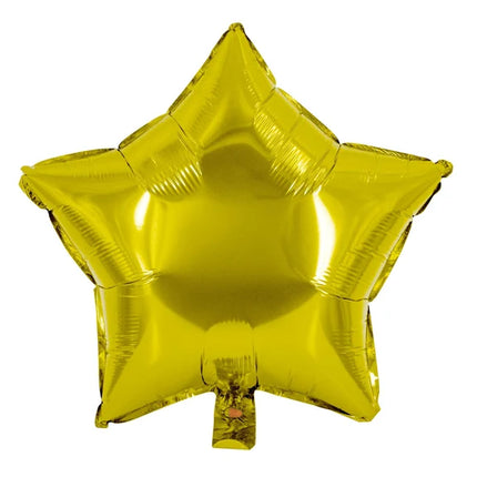 Stjärnformad heliumballong, guldfärgad, enfärgad, tom, 45 cm