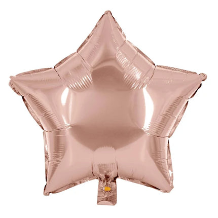 Stjärnformad heliumballong i roséguld, tom, 45 cm