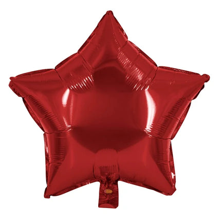 Stjärnformad heliumballong, röd, tom, 45 cm
