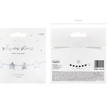 Sterren Slinger Zilver 3,6m van Partydeco koop je bij Partywinkel
