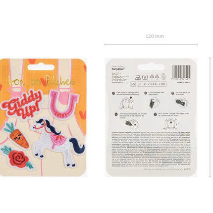Strijk Embleem Paard 5st van Partydeco koop je bij Partywinkel