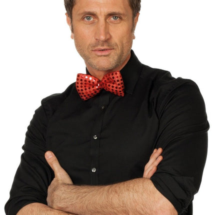 Rode Strik Pailletten van Wilbers & Wilbers koop je bij Partywinkel