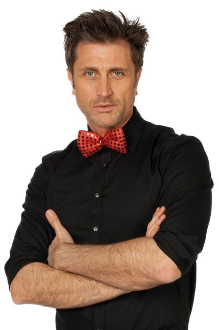 Rode Strik Pailletten van Wilbers & Wilbers koop je bij Partywinkel