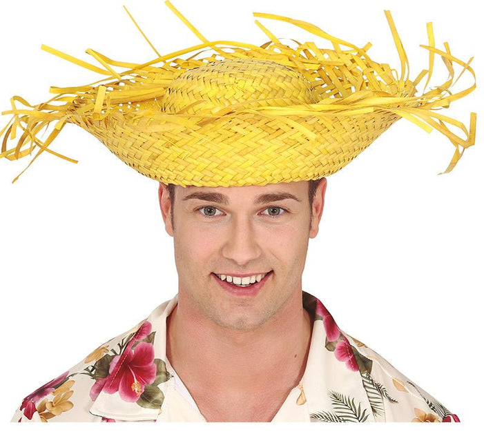 Strohoed Geel van Fiestas Guirca koop je bij Partywinkel