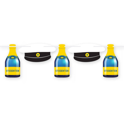 Studentenfeest Champagnefles en Hoed Vlaggenlijn - 6 meter van Folat koop je bij Partywinkel