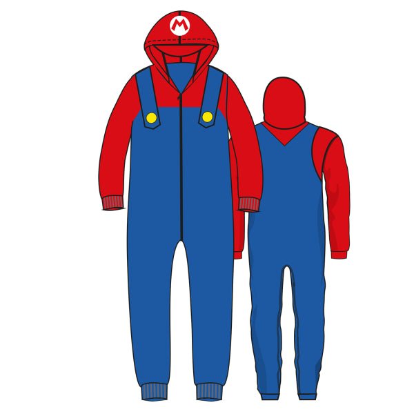 Super Mario Onesie Rood Blauw van Riethmueller koop je bij Partywinkel