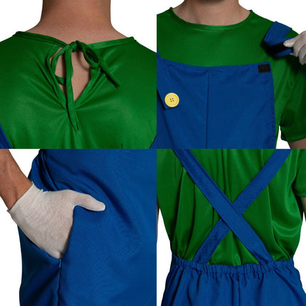 Super Mario Pak Groen Blauw Heren Luigi van PartyXclusive koop je bij Partywinkel