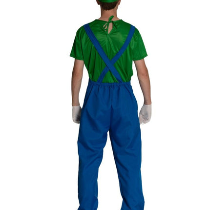 Super Mario Pak Groen Blauw Heren Luigi van PartyXclusive koop je bij Partywinkel
