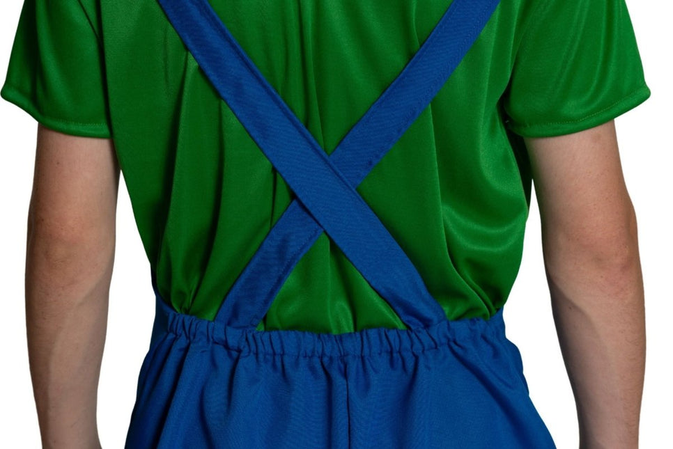 Super Mario Pak Groen Blauw Heren Luigi van PartyXclusive koop je bij Partywinkel