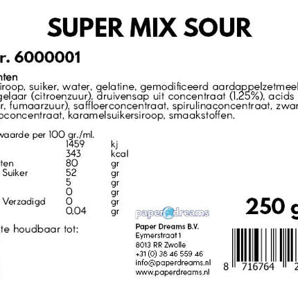 Super Sour Mix Snoep 250gr van Paper Dreams koop je bij Partywinkel