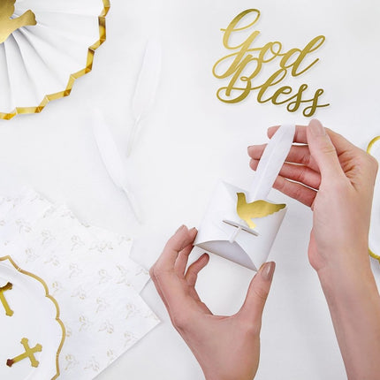 Taarttopper God Goud 27,5cm van Partydeco koop je bij Partywinkel