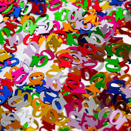 Tafelconfetti 10 Jaar Gekleurd van WeFiesta koop je bij Partywinkel