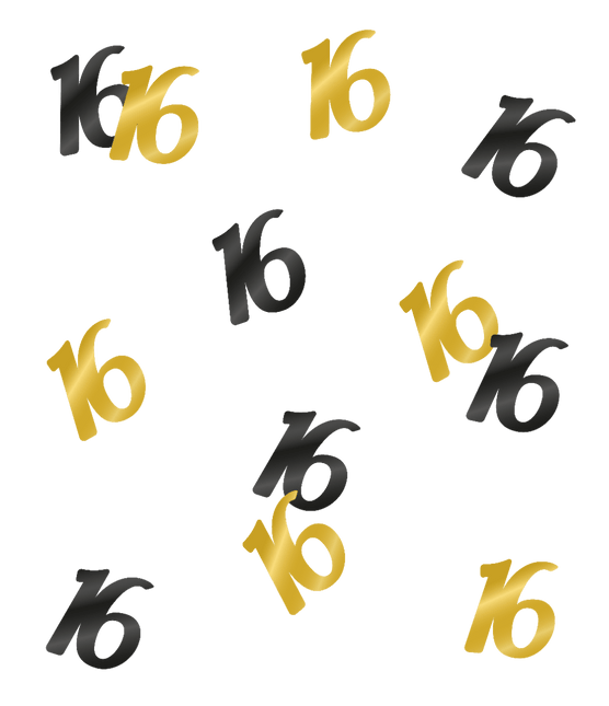 Tafelconfetti 16 Jaar 20gr van Paper Dreams koop je bij Partywinkel