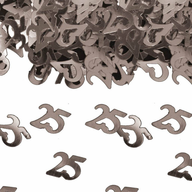 Tafelconfetti 25 Jaar Zilver 1cm 600st van Folat koop je bij Partywinkel