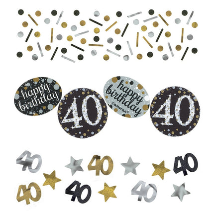 Tafelconfetti 40 Jaar Happy Birthday 34gr van Riethmueller koop je bij Partywinkel