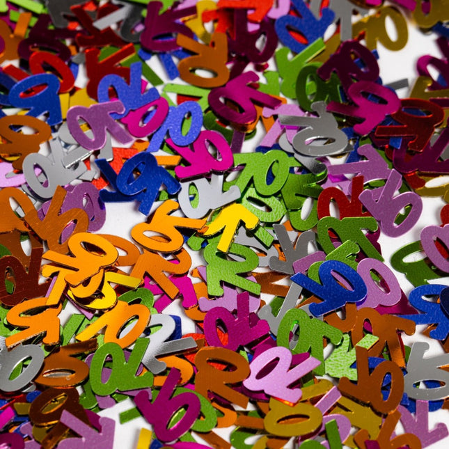 Tafelconfetti 70 Jaar Gekleurd van WeFiesta koop je bij Partywinkel