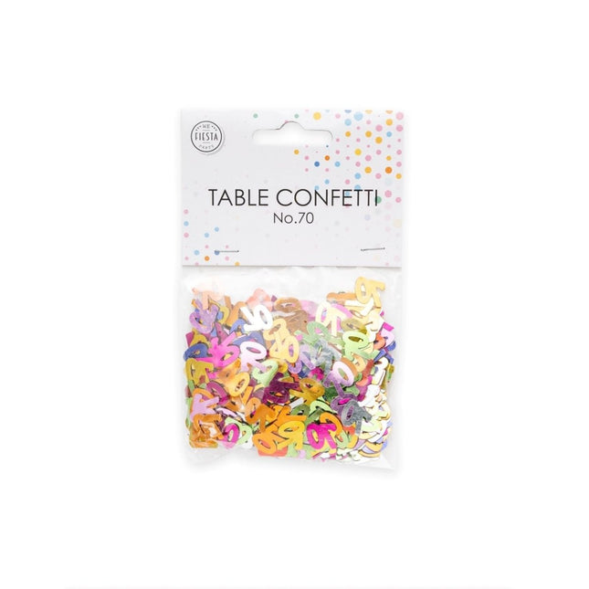 Tafelconfetti 70 Jaar Gekleurd van WeFiesta koop je bij Partywinkel