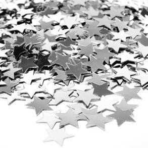 Tafelconfetti Ster Zilver 1cm 600st van Haza Witbaard koop je bij Partywinkel
