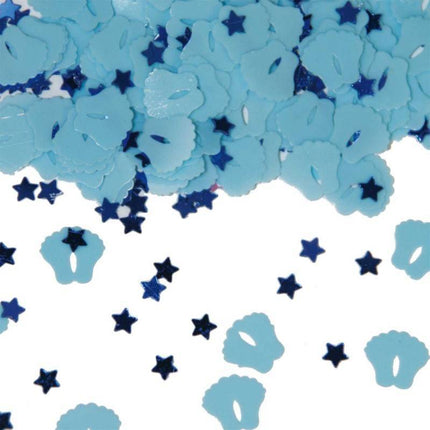 Tafelconfetti Voetjes Blauw 1cm 600st van Folat koop je bij Partywinkel