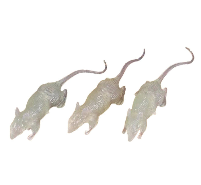 Tafeldecoratie Ratten Glow In The Dark 7cm 3st van Fiestas Guirca koop je bij Partywinkel