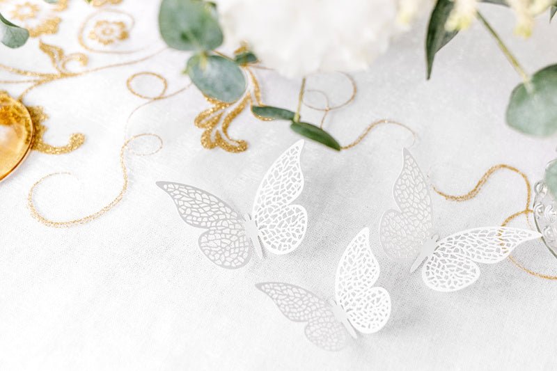 Tafeldecoratie Vlinder Papier Wit 6,5cm 10st van Partydeco koop je bij Partywinkel