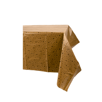Tafelkleed Zwarte Sterren Goud 2,74m van Paper Dreams koop je bij Partywinkel