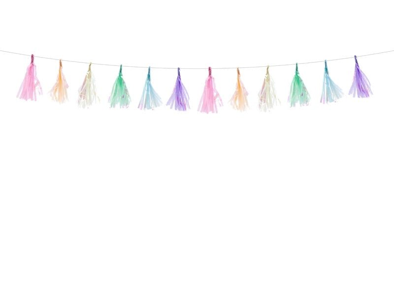 Tassel Slinger Gekleurd Parelmoer 1,2m van Partydeco koop je bij Partywinkel